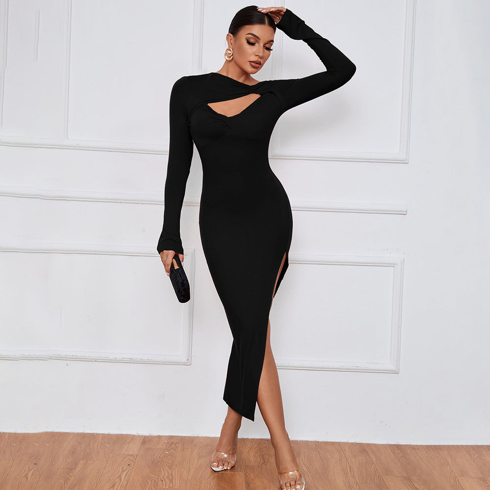 Long Cut Out Split Dress