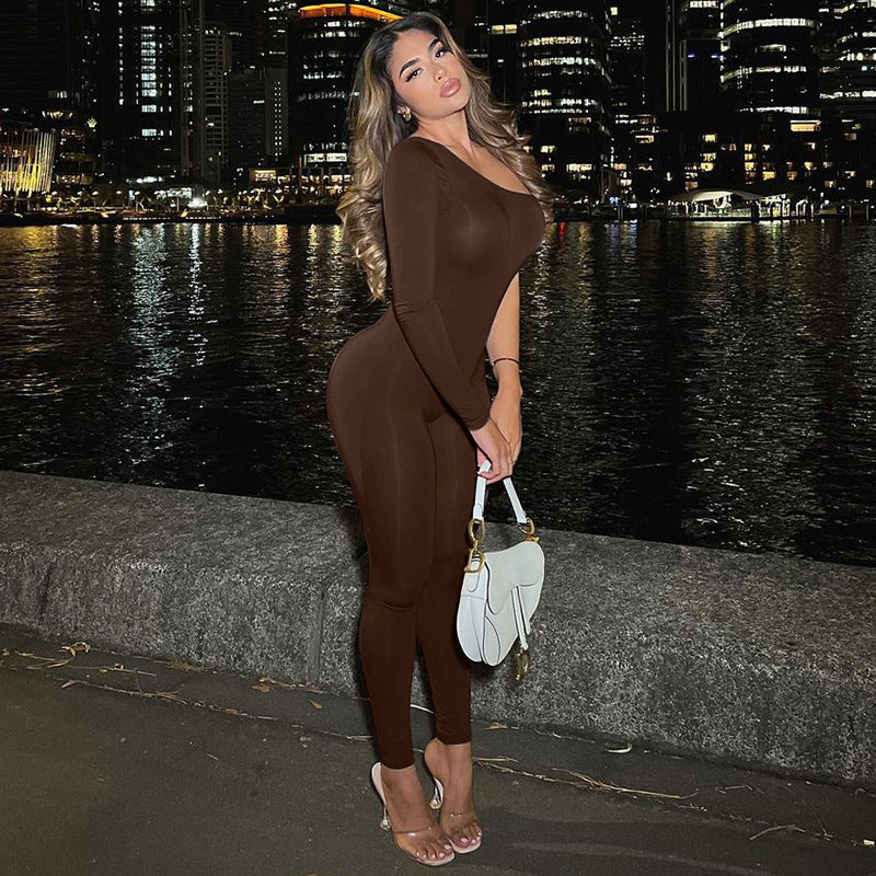 One Sleeve Fitted Jumpsuit