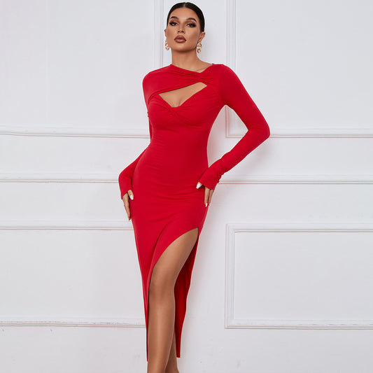 Long Cut Out Split Dress